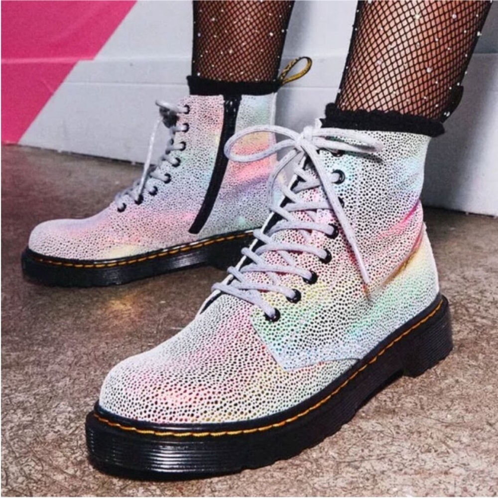 Dr. Martens Toddler 1460 Pascal Iridescent Lace Up Boots Multi-Kidray size 3 - Picture 2 of 13